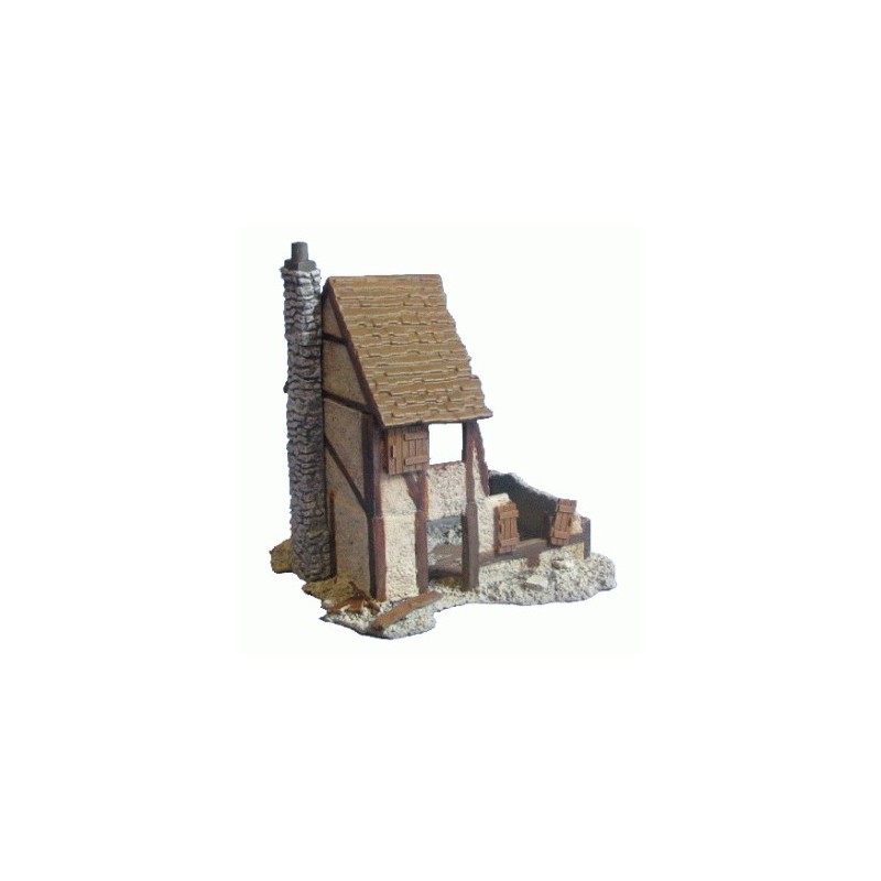 Half Timbered Ruined Village House