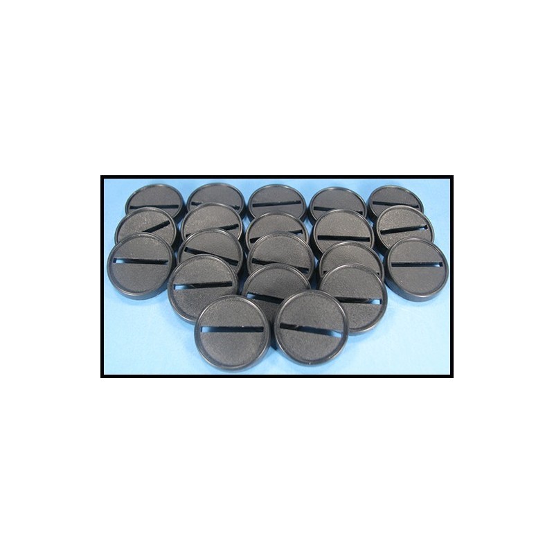 25mm Round "Slotted-lipped" Bases - Plastic