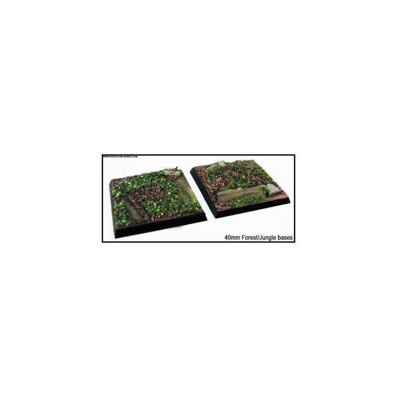 40mm Square Scenic Bases - Forest/Jungle Floor - 2