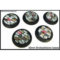 30mm Round Scenic Bases - Bricked/Stone - 5