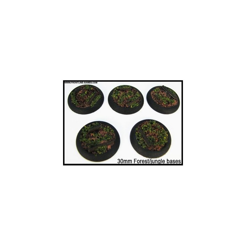 30mm Round Scenic Bases - Forest/Jungle Floor - 5