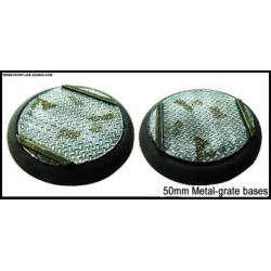 50mm Round Scenic Bases - Metal Grate - 2