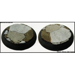 50mm Round Scenic Bases - Stone-slab -  2