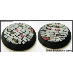 50mm Round Scenic Bases - Bricked/Stone -  2