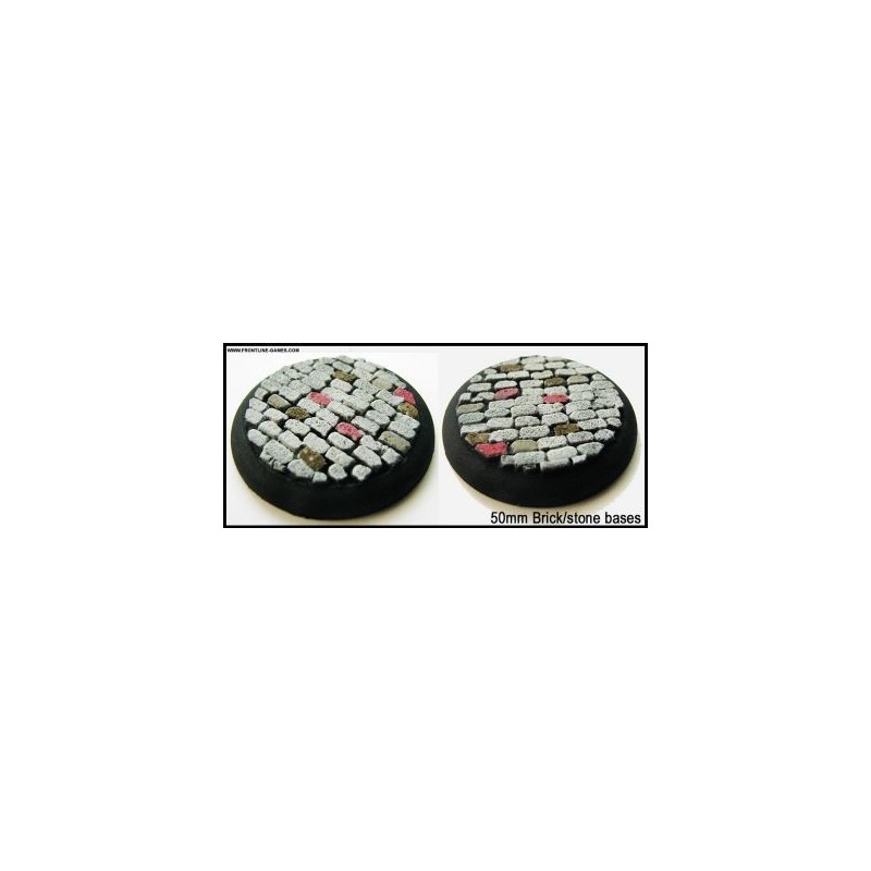 50mm Round Scenic Bases - Bricked/Stone -  2