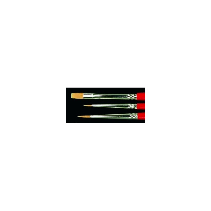 REAPER 3 Taklon Round/Flat Paint Brush Set (Small, Standard and Detail brush)