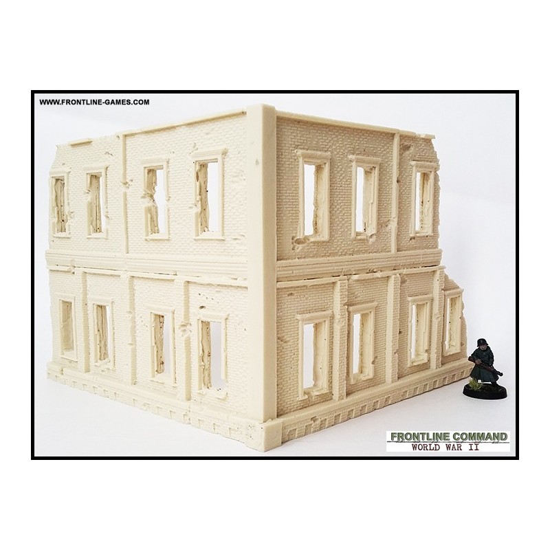 Ruined City Building A - Large Corner Section 1 "Bricked/Stone Large Rectangle Windows"