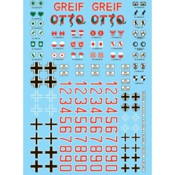 28mm WWII German Division Markings & Numbers Decals 1 for small to medium German vehicles