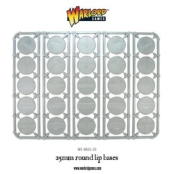 25 x 25mm Round Flat Lipped Miniature Bases WARLORD GAMES