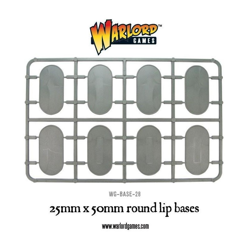 8 x 25mm x 50mm Flat Lipped Miniature Bases WARLORD GAMES