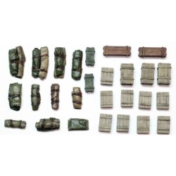 Tarp Rolls & Crates set 1 28mm W.W.II TANK ACCESSORIES - VEHICLE STOWAGE VALUE GEAR