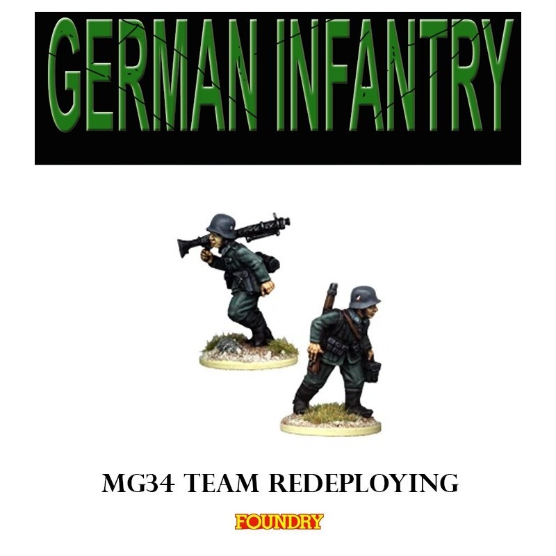 German MG34 Team redeploying 28mm WWII WARGAMES FOUNDRY