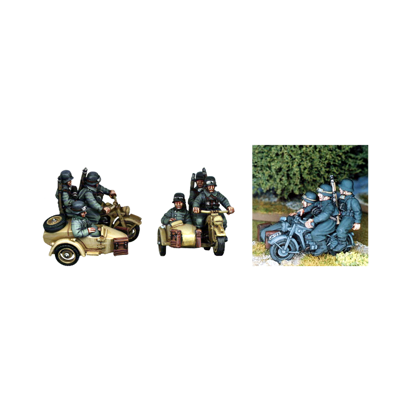 German Motorcycle Combination and Crew 28mm WWII WARGAMES FOUNDRY