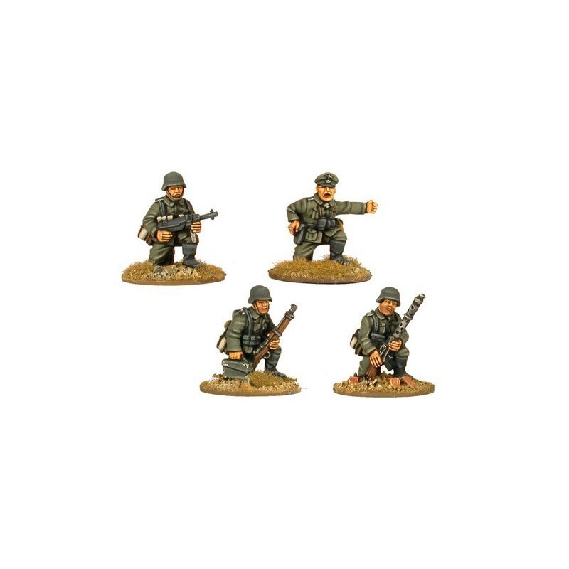 German MG34 Team & Command Kneeling 28mm WWII CRUSADER MINIATURES