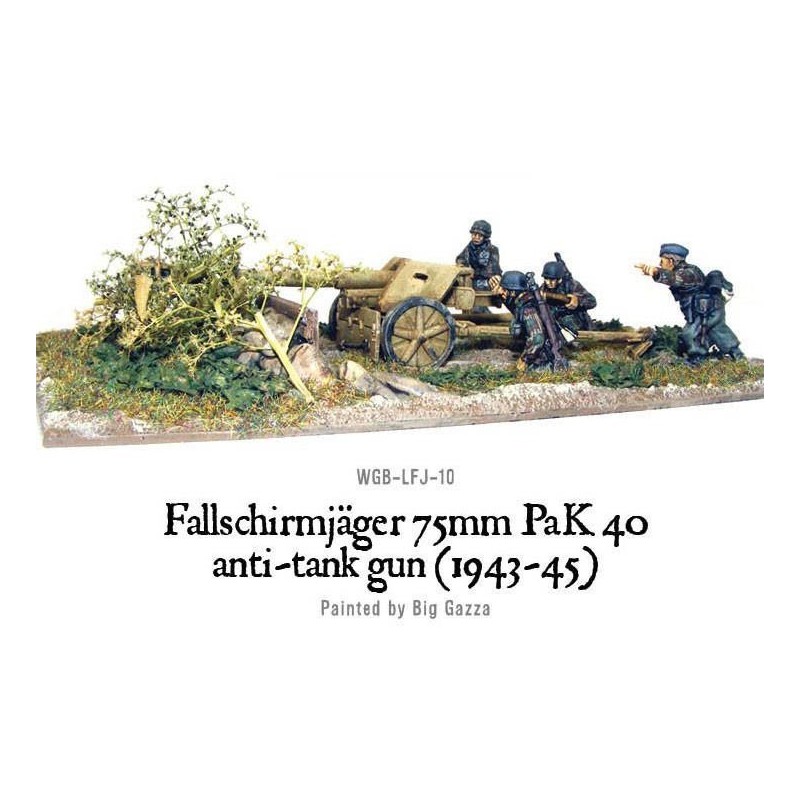 German Fallschirmjager 75mm PaK 40 anti-tank gun 28mm WWII WARLORD GAMES