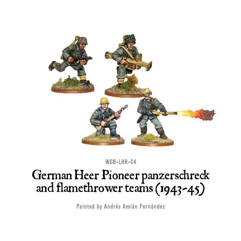 German Heer Pioneer panzerschreck and flamethrower teams (1943-45) 28mm WWII WARLORD GAMES