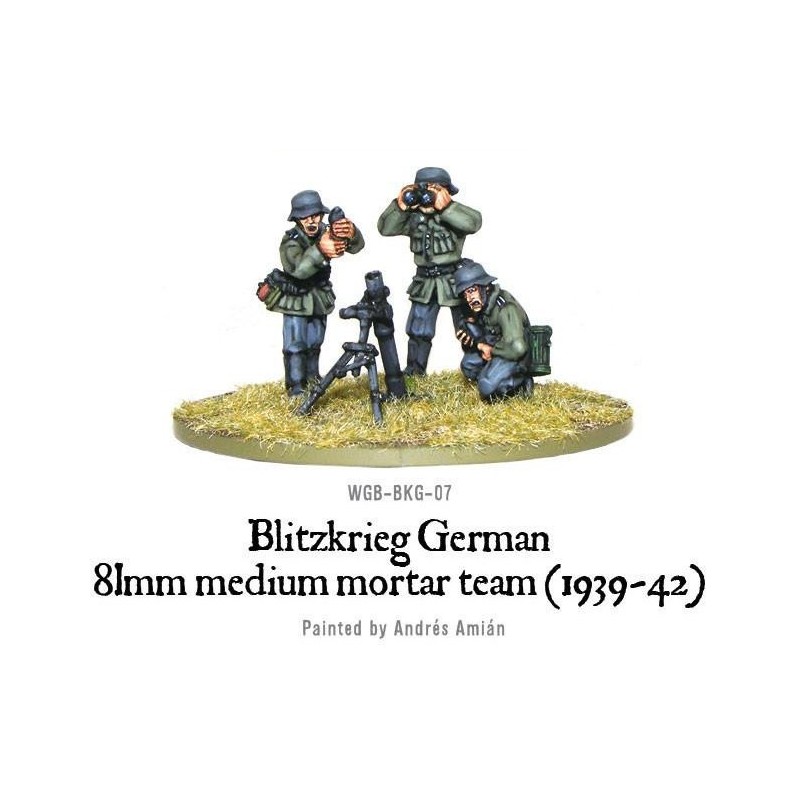 German Blitzkrieg German 81mm medium mortar team (1939-42) 28mm WWII WARLORD GAMES