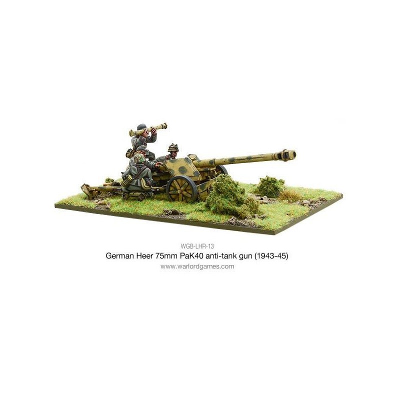 German Heer 75mm PaK 40 anti-tank gun (1943-45) 28mm WWII WARLORD GAMES