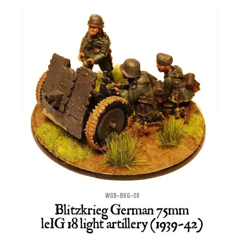 German Blitzkrieg 75mm LeiG 18 light artillery (1939-42) 28mm WWII WARLORD GAMES