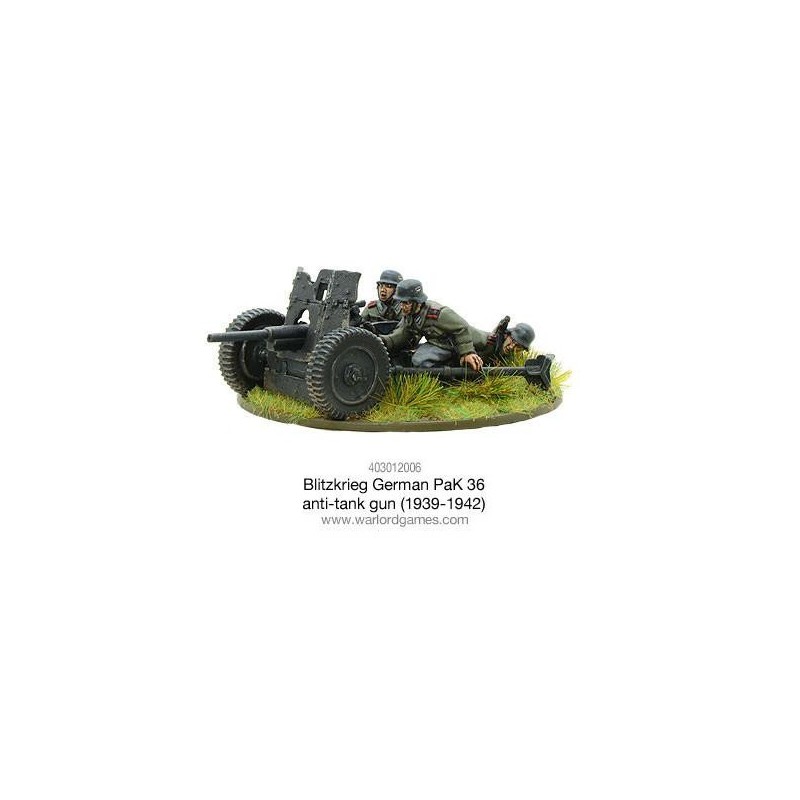 German Blitzkrieg Pak 36 anti-tank gun 28mm WWII WARLORD GAMES