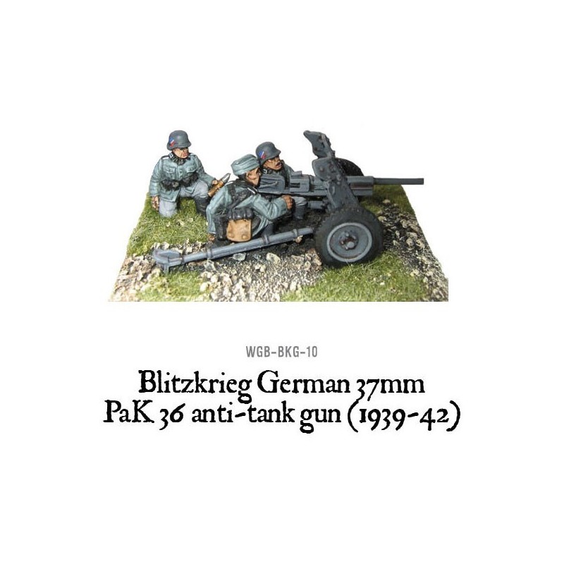 German Blitzkrieg Pak 36 anti-tank gun 28mm WWII WARLORD GAMES