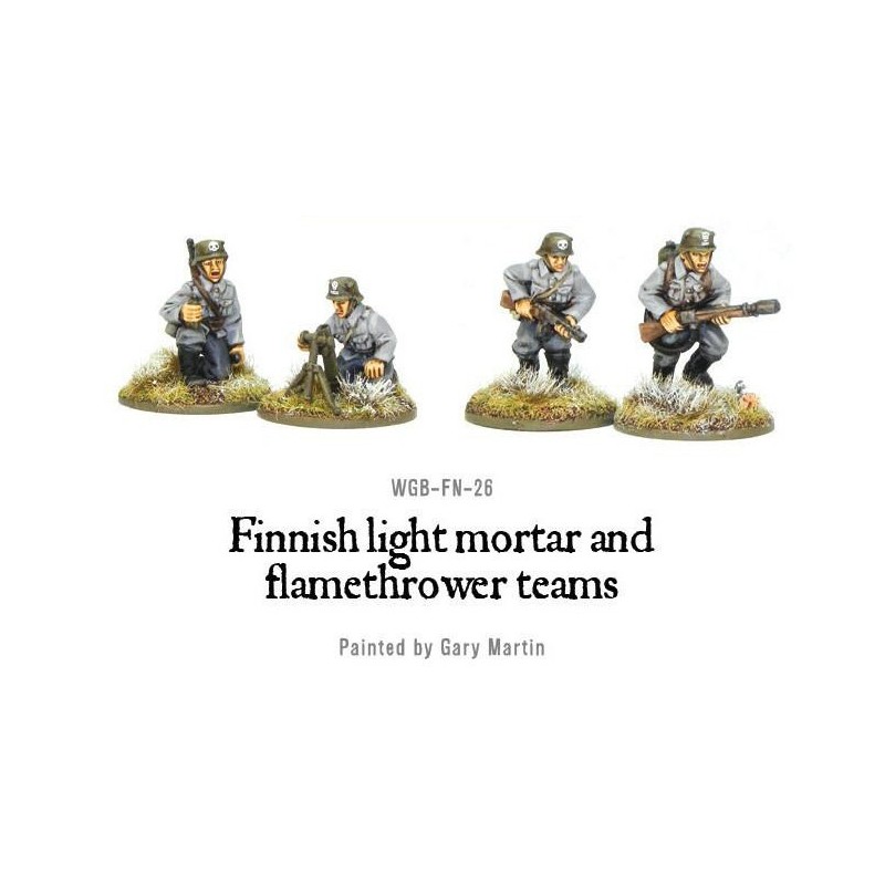 Finnish light mortar and flamethrower teams 28mm WWII WARLORD GAMES