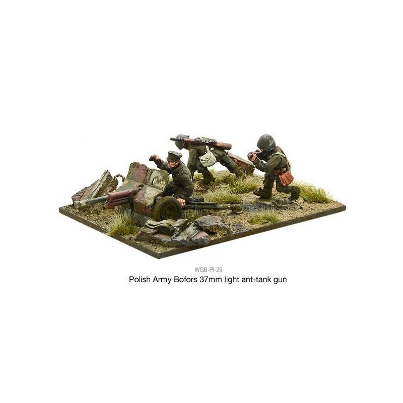 Polish Army Bofors 37mm anti-tank gun 28mm WWII WARLORD GAMES