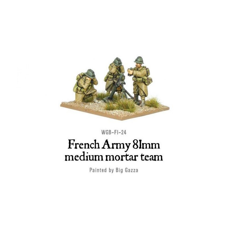 French Army 81mm medium mortar team 28mm WWII WARLORD