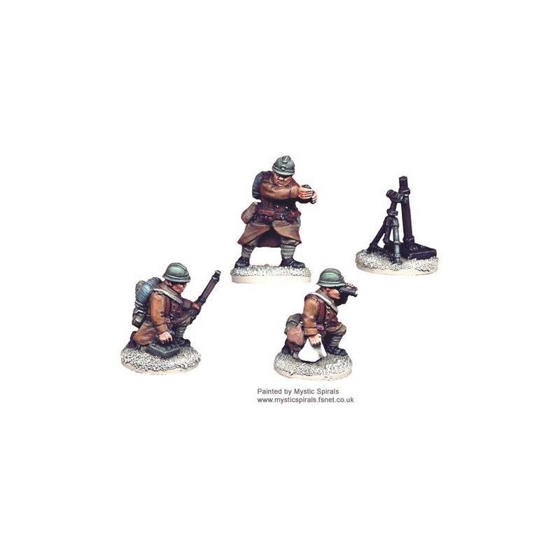 French Infantry 81mm Mortar Team 28mm WWII CRUSADER MINIATURES