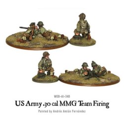 U.S. American Army 30 Cal MMG team firing 28mm WWII WARLORD GAMES