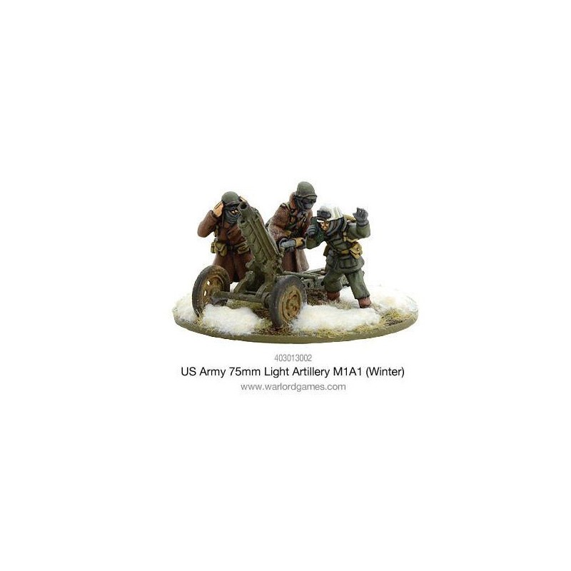 U.S. American Army75mm Light Artillery M1A1 (Winter) 28mm WWII WARLORD GAMES