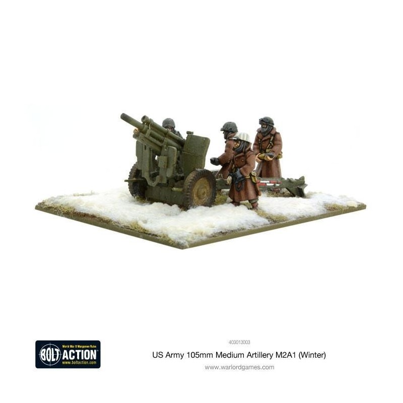 U.S. American Army 105mm Medium Artillery M2A1 (Winter) 28mm WWII WARLORD GAMES