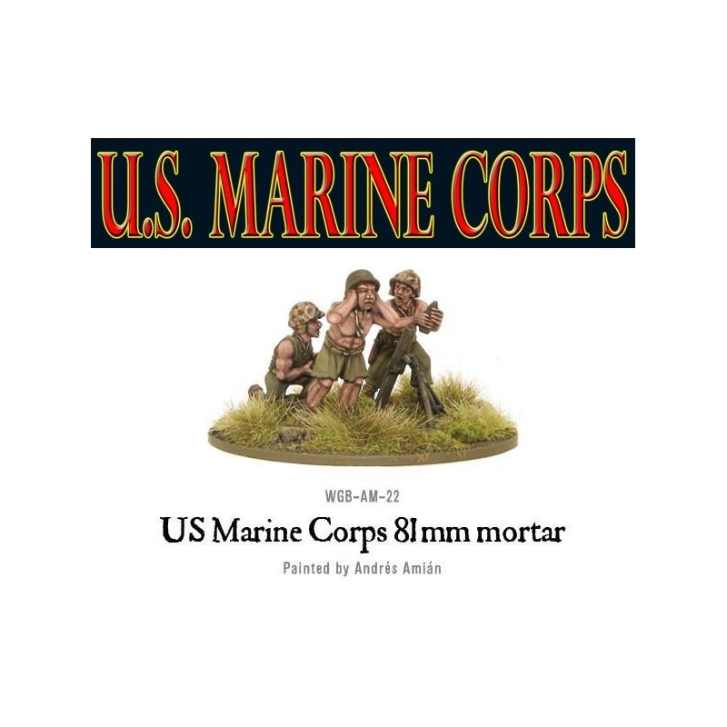 American U.S. Marines 81mm Mortar 28mm WWII WARLORD GAMES