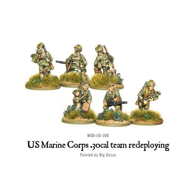 American U.S. Marines .30Cal MMG Team Redeploying 28mm WWII WARLORD GAMES