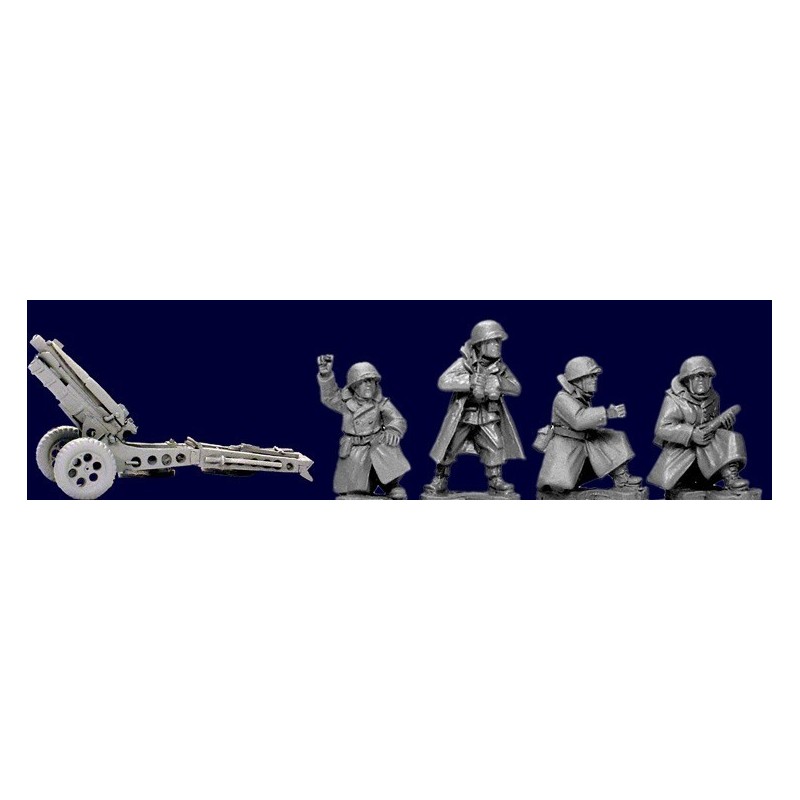 U.S. American Infantry 75mm Howitzer & Crew in Greatcoats 28mm WWII ARTIZAN DESIGN