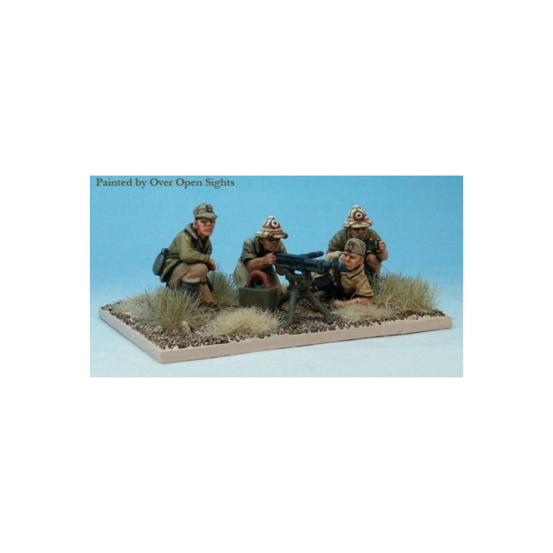 Italian Breda 37 machine gun and four crew 28mm WWII PERRY MINIATURES