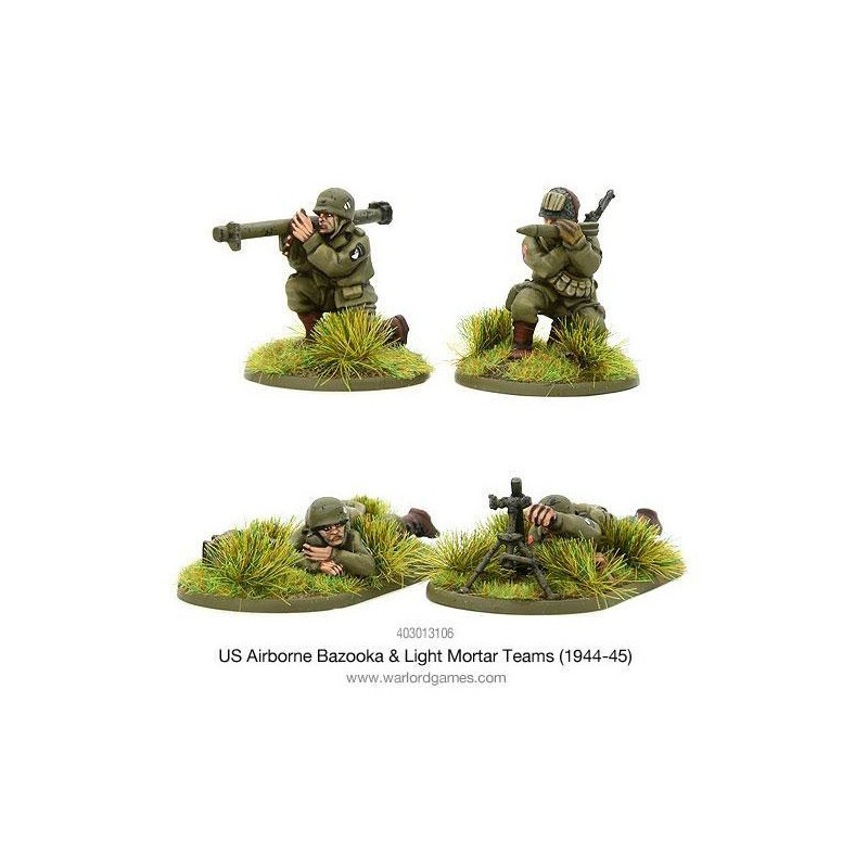 American U.S. Airborne Bazooka & light mortar teams (1944-45) 28mm WWII WARLORD GAMES