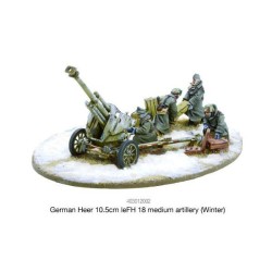 German Heer 10.5cm leFH 18 medium artillery (Winter) 28mm WWII WARLORD GAMES