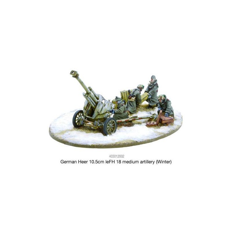 German Heer 10.5cm leFH 18 medium artillery (Winter) 28mm WWII WARLORD GAMES