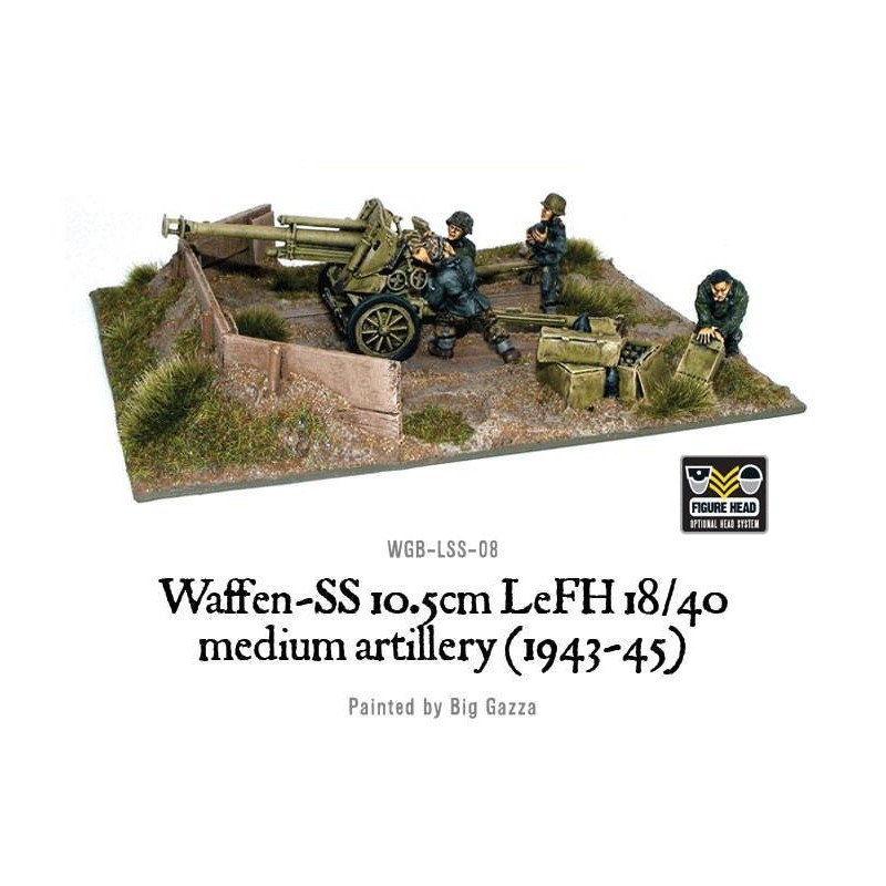 German Waffen SS 10.5cm LeFH 18/40 medium artillery (1943-45) 28mm WWII WARLORD GAMES