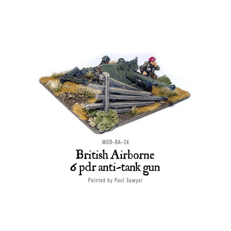 British Airborne Six Pounder AT Gun 28mm WWII WARLORD GAMES