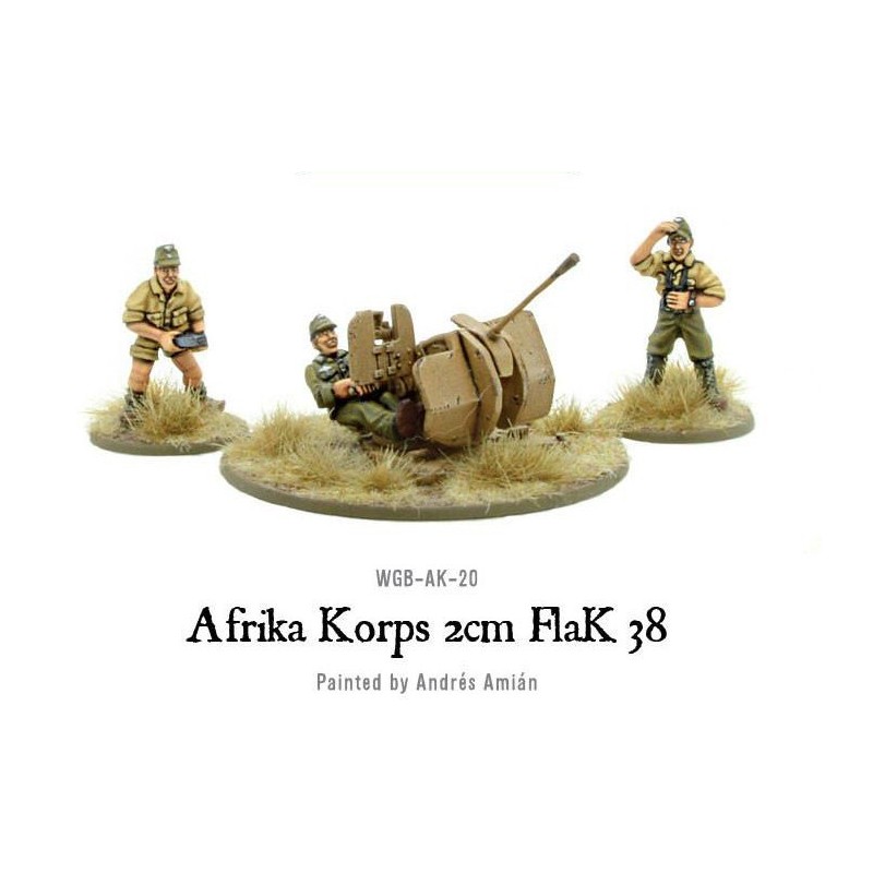 German Afrika Korps 2cm Flak 38 28mm WWII WARLORD GAMES