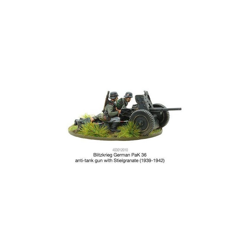 German Blitzkrieg Pak 36 anti-tank gun with stielgranate 28mm WWII WARLORD GAMES