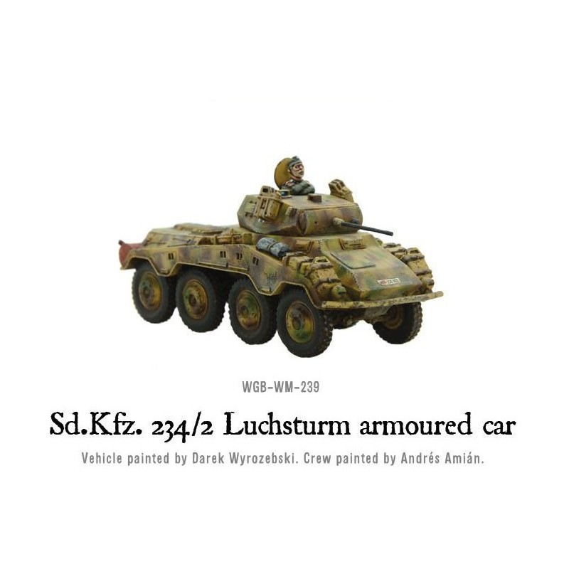 German Sd.Kfz 234/2 Luchsturm (Field-Modified) armoured car 28mm WWII WARLORD GAMES