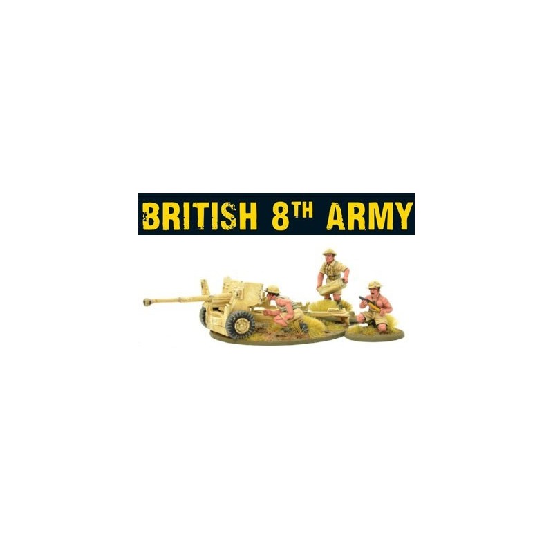 British 8th Army Six Pounder AT Gun 28mm WWII WARLORD GAMES