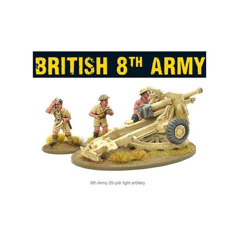 British 8th Army 25 Pounder Gun 28mm WWII WARLORD GAMES