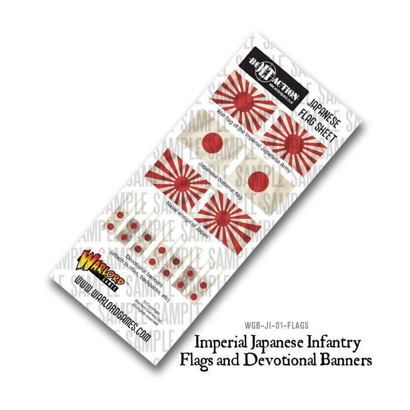 Japanese Imperial Infantry flags & Devotional banners 28mm WWII WARLORD