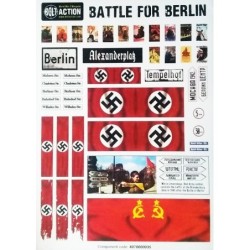 German A5 sheet with posters, road signs and flags Battle for Berlin 28mm WWII WARLORD