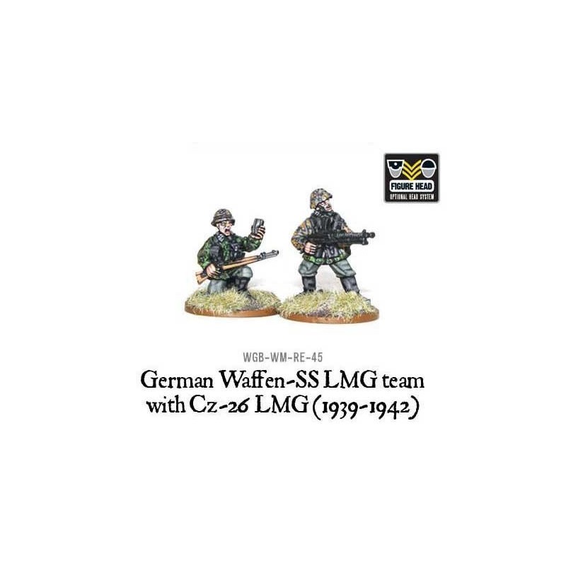 German Waffen-SS LMG team with Cz-26 LMG (39-42) 28mm WWII WARLORD GAMES