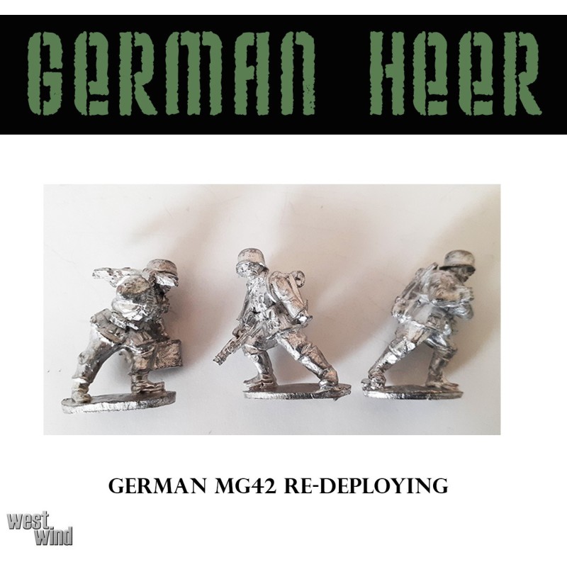 German MG42 Team redeploying 28mm WWII WEST WIND